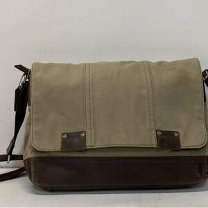 Coach Tan and Dark Brown Messenger Bag